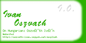 ivan oszvath business card